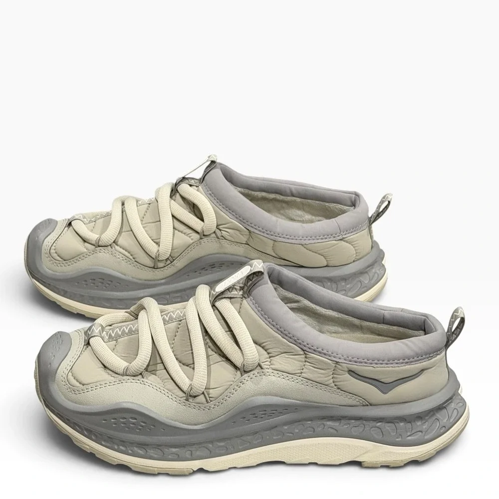 HOKA Ora Primo Slip On Recovery Sneakers Unisex M11.5 W12.5 Farro/Iron Ore Gray